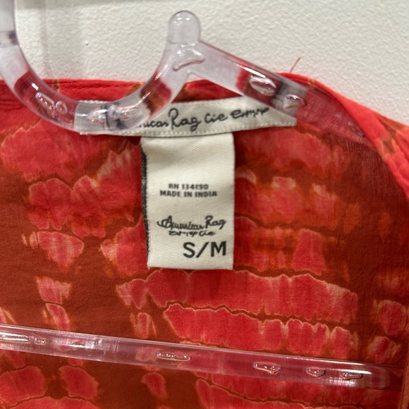 American Rag Red Tie-Dye Boho Ruana - Picture 3 of 11